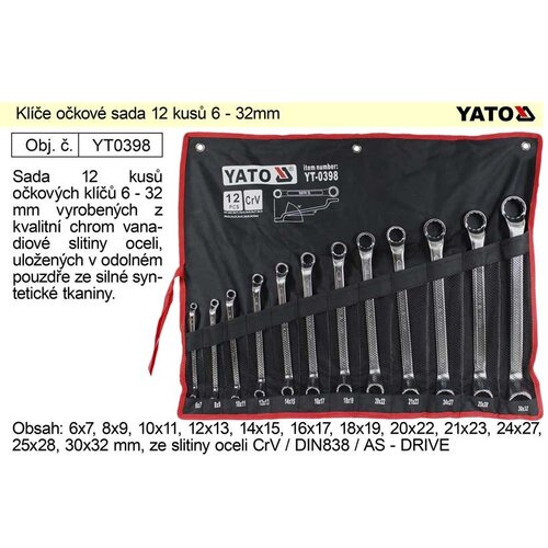 Yato Komplet ključev 12 kosov 6-32 mm CrV (21027048) Slike