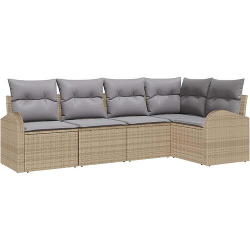  Set sofe s jastukom 5 pcs Bež Poliester Slike