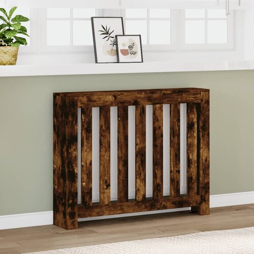 vidaXL Pokrov za radiator dimljen hrast 104x20x82 cm inženirski les Cene
