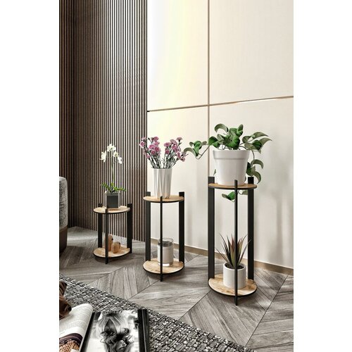 Hanah home Postolje za cveće Flower Desk Round, Hrast Cene