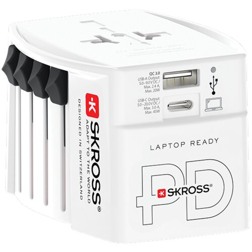 Skross svjetski adapter MUV 45W PD 2x i bijeli USB (Tip-A C) uklj. Tip-C kabel Cijene