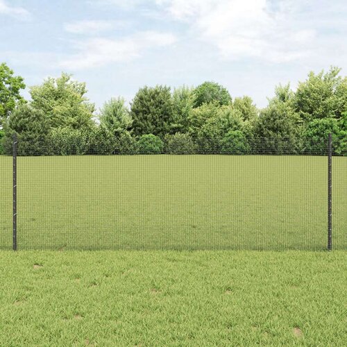 VidaXL varjena žična ograja z 11 U-stebrički Siva 0.8x25 m Jeklo Slike