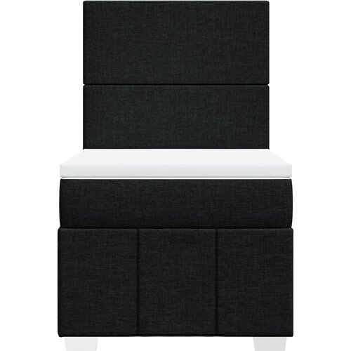  Krevet s oprugama i madracem crni 100 x 200 cm od tkanine Slike