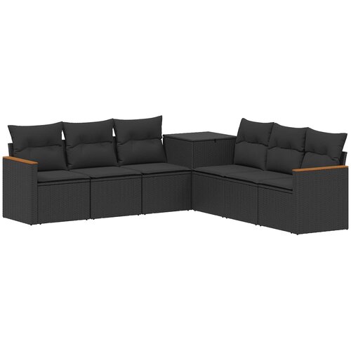  Set sofe 7 kom. Crna 123 x 62 x 69 cm Poli Rattan i čelik Slike