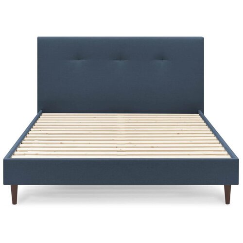 Bobochic Paris Tamnoplavi tapecirani bračni krevet s podnicom 160x200 cm Tory - Slike
