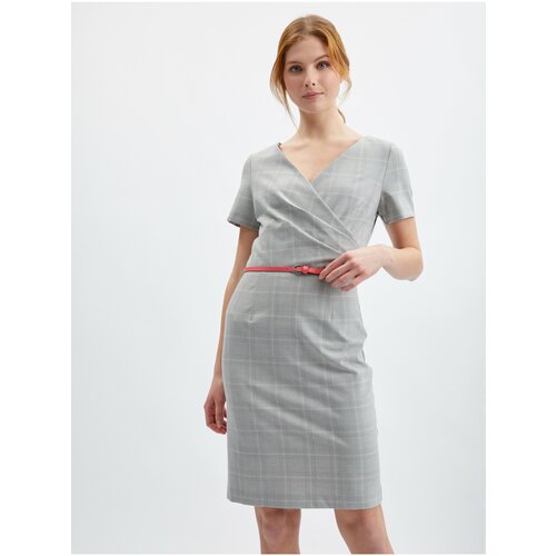 Orsay Grey Ladies Checkered Sheath Dress - Women Slike
