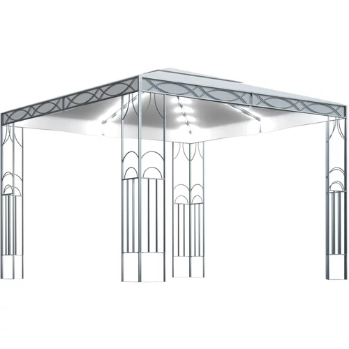vidaXL Paviljon z LED lučkami 300x300 cm krem