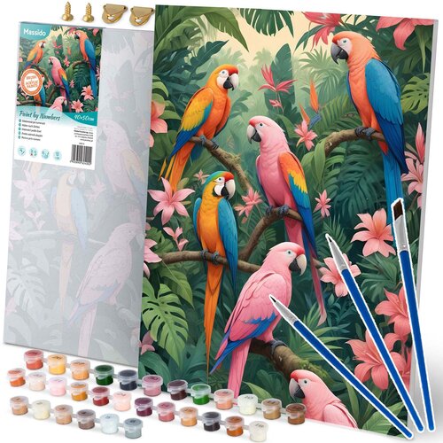 Massido Paint by Numbers Kit - 40x50 cm Parrots by (21738657) Cene