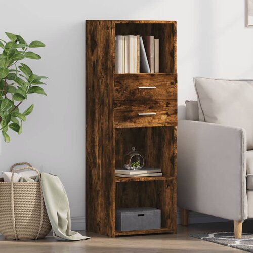 vidaXL Visoka omara dimljeni hrast 40x42,5x124 cm inženirski les Cene