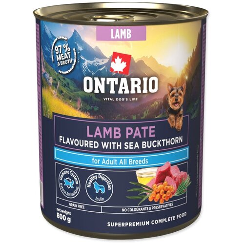 Ontario Dog Adult konzerva, pa&scaron;teta - jagnjetina in rakitovec 800g Cene