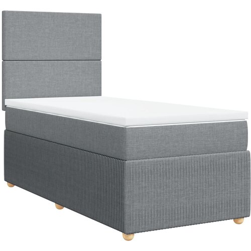 vidaXL Box spring postelja z vzmetnico svetlo siva 80x200 cm blago, (21309732) Cene