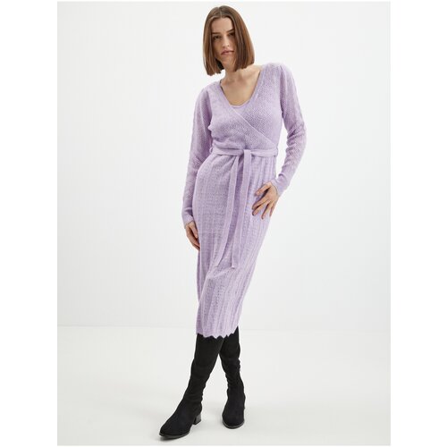 Orsay Light purple ladies sweater midi-dresses with wool - Ladies Slike