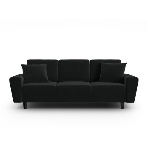 Cosmopolitan Design Crna baršunasti sklopiva/s prostorom za odlaganje sofa 235 cm Kyoto – Cijene