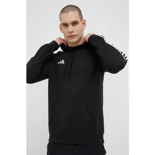 Adidas Dukserica Tiro 23 boja: crna, s kapuljačom, s aplikacijom