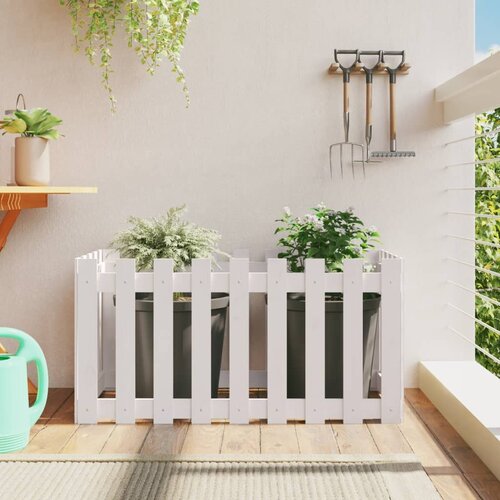 vidaXL Povišena vrtna gredica bijela 100x50x50 cm masivna borovina Cijene
