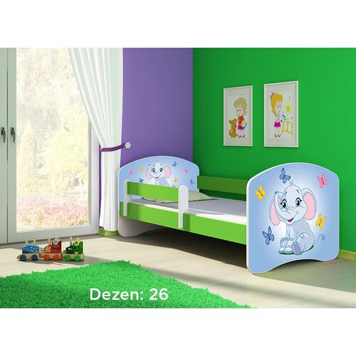 ACMA dečiji krevet II 140x70 + du&amp;scaron;ek 6 cm GREEN26 Slike
