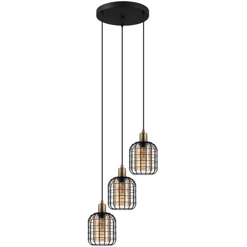Eglo Viseća lampa CHISLE 3xE27 42,5 cm crna/bronza/amber 43499 Slike