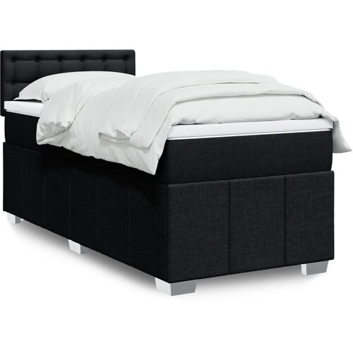  Box spring krevet s madracem crni 90x190 cm od tkanine Cijene