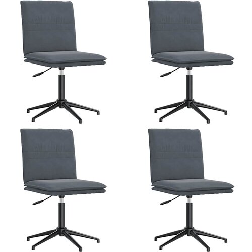 Maison Chic Jedilni stoli - Vzorci stoli 4 kosi temno siv žamet A962, (22031777) Slike