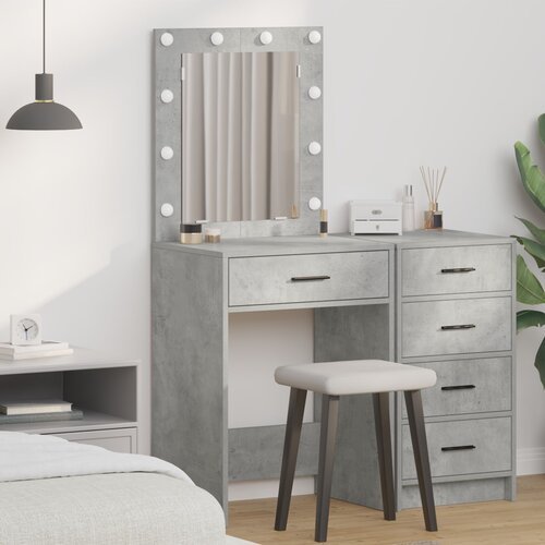vidaXL Siva betonska Iverica 50 x 41 x 135 cm Ogledalo Cijene