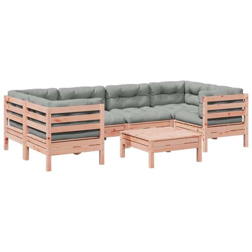  7-dijelni set vrtnih sofa s jastucima masivno drvo duglazije Slike