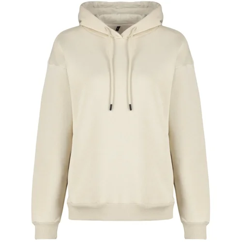 Trendyol Stone Thick Fleece Inside, Pocket Detailed Hooded Regular/Regular Knitted Sweatshirt