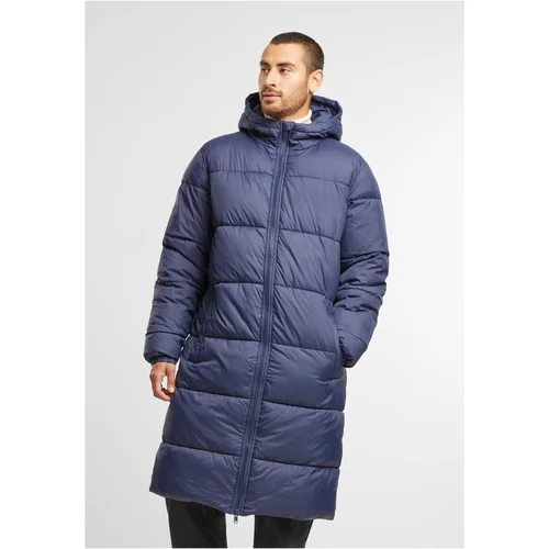 Urban Classics Men's long quilted navy coat