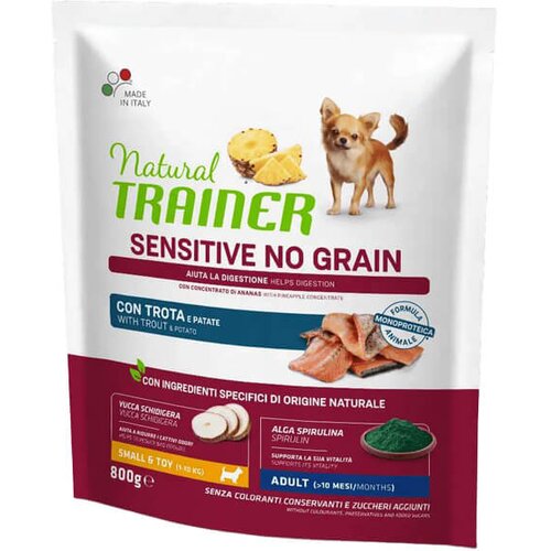 Trainer no grain s&t adult trout - hrana za odrasle pse malih i toy rasa - sa pastrmkom (800g i 2kg) 800g Cene