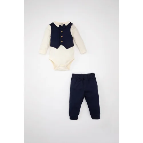 Defacto Baby Boy Long Sleeve Snap Body Sweatpants 2-Piece Set