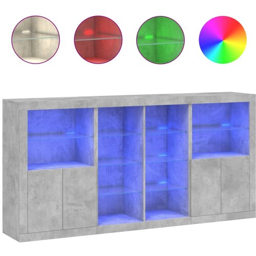 Maison Chic Komoda - Predalnik z LED lučkami betonsko siva 202x37x100 cm, (21719406) Cene