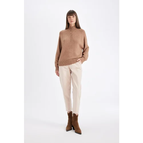 Defacto Pocket Paperbag Waist Regular Leg Gabardine Trousers