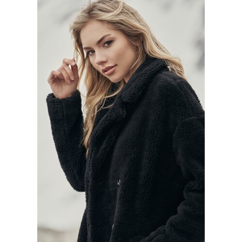 Urban Classics Ladies Oversized Sherpa Coat black Cene