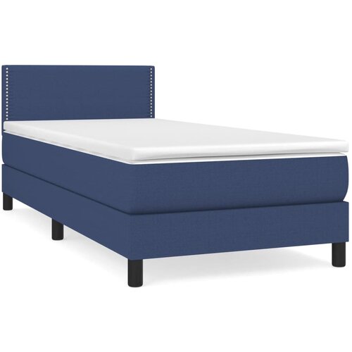 Maison Chic Box spring postelja - Vzmetna postelja z vzmetnico moder 80x200 cm blago SL12761, (21884626) Slike