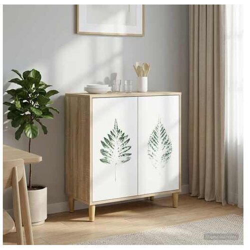 vidaXL Kreveta HANAU Sonoma 69 x 33 x 75 cm Konstruirano drvo - Zeleni uzorak li&scaron;ća Cijene