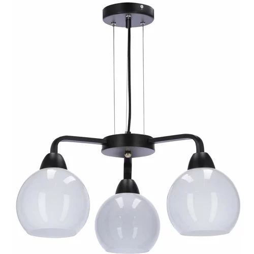 Candellux Lighting Črna/bela viseča svetilka s steklenim senčnikom ø 16 cm Caldera –