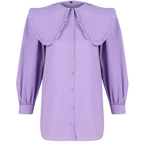 Trendyol Lilac Baby Collar Cotton Woven Shirt Slike