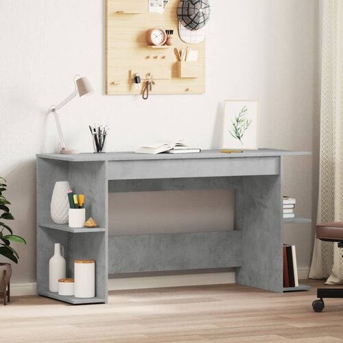 vidaXL Pisalna miza betonsko siva 140x50x75 cm inženirski les Cene