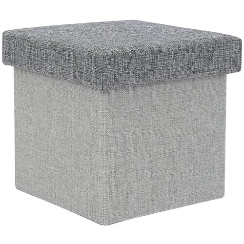 Mhome Zložljiv tabure s pokrovom 25x25xh25cm / siv / poliester, mdf, (5000199773) Slike