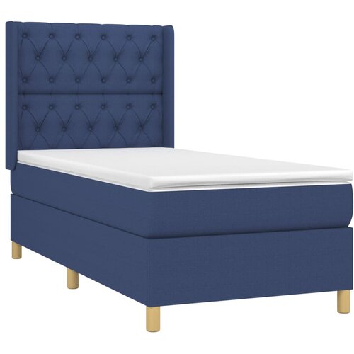  Krevet box spring s madracem LED plavi 80 x 200 cm od tkanine Slike