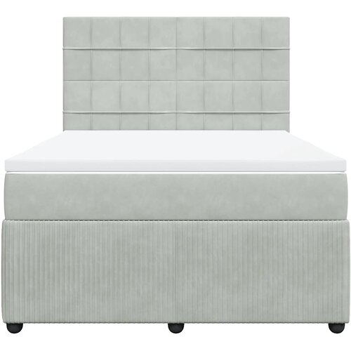  Krevet s oprugama i madracem svjetlosivi 140x190 cm bar&amp;scaron;unasti Slike