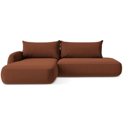 Makamii Sklopiva kutna garnitura boja terakote (s lijevim kutom/s ležaljkom) Hale – Cijene