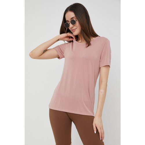 Pieces T-shirt ženski, roza barva Slike