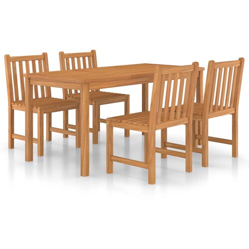  Vrtni blagovaonski set od 5 dijelova 160x80 cm masivno tikovino drvo Slike