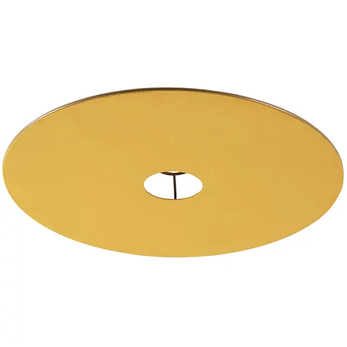 QAZQA Žametni ravno senčnik rumen z zlatom 45 cm