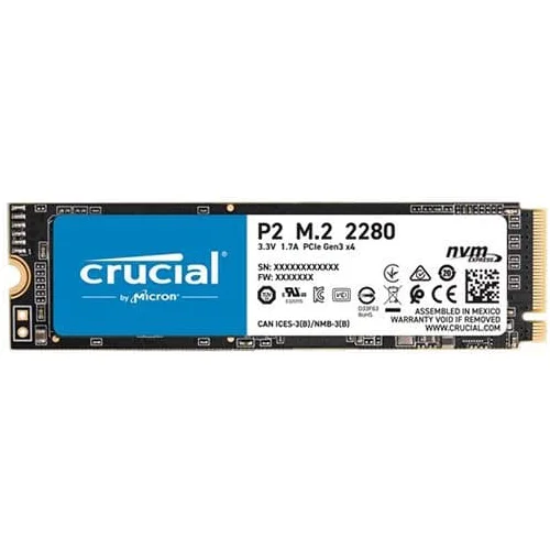 Crucial P2 250GB SSD M.2 2280 PCIe Gen3 x4 Read/Write: 2100/1150 MB/s Random Read/Write IOPS: