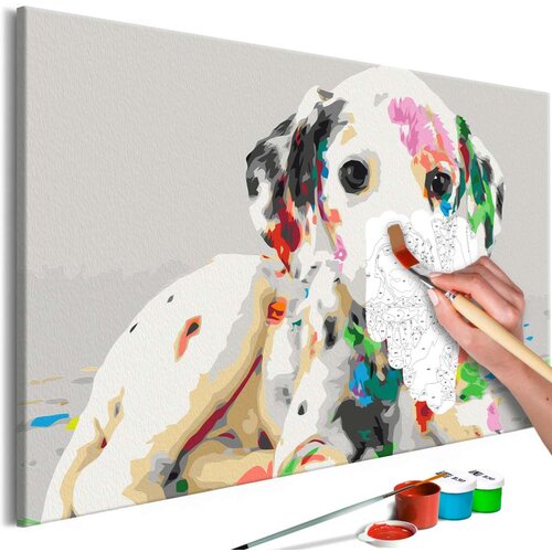  Slika za samostalno slikanje - Colourful Puppy 60x40 Cijene