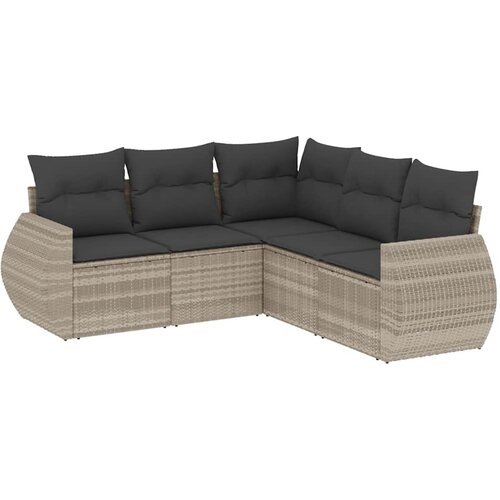 Maison Chic Seti vrtnega pohištva - Vrtna garnitura - Vrtni pohištvo set 5-delna z blazinami siv poli ratan, (21815080) Cene