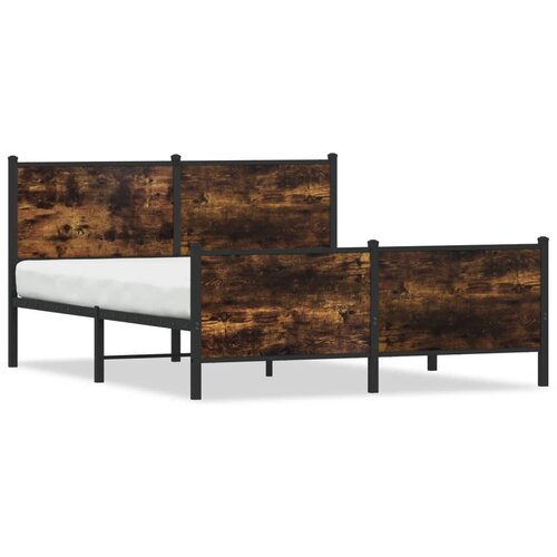 VidaXL Metalni okvir kreveta bez madraca boja hrasta 160x200 cm Slike