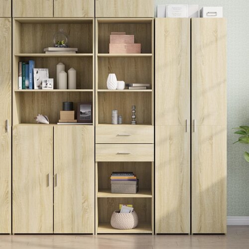 VidaXL Visoka komoda boja hrasta 50x42,5x185 cm od konstruiranog drva Slike