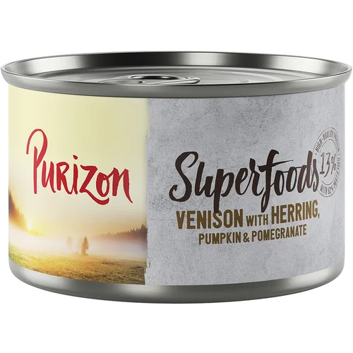 Purizon Superfoods 6 x 140 g - Divljač s haringom, bundevom i šipkom